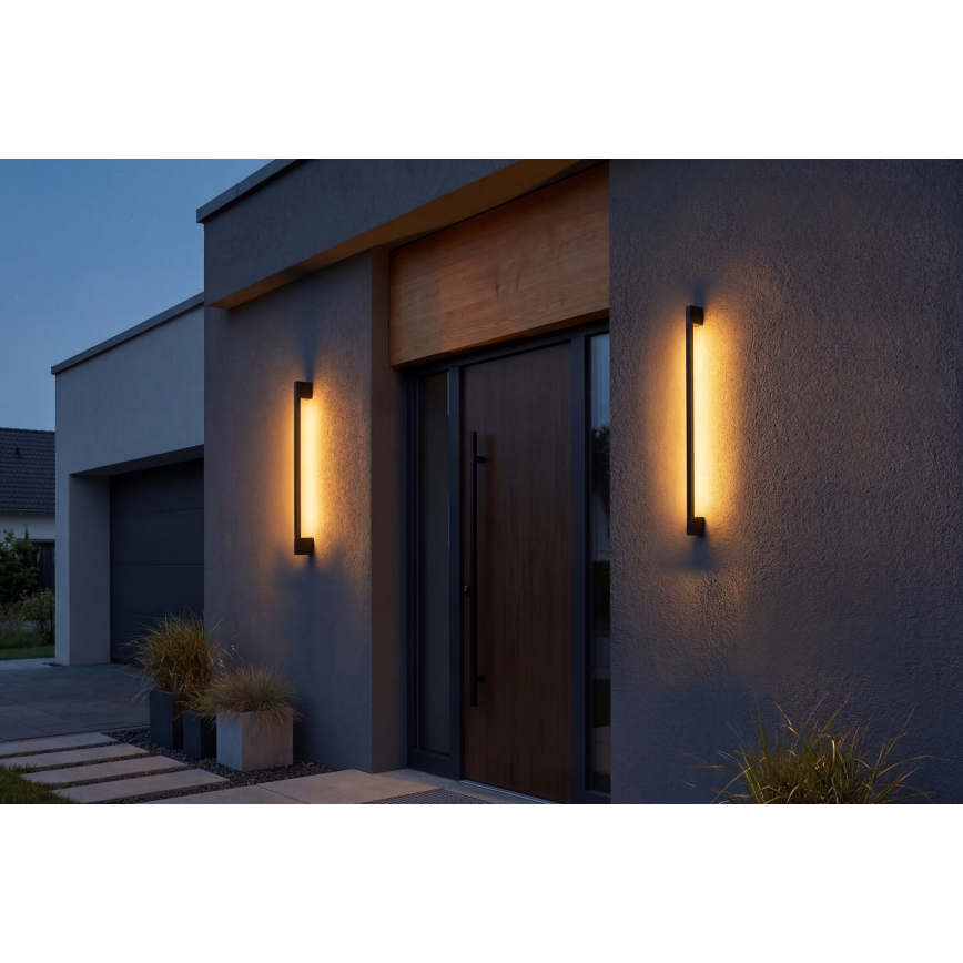Aplica LED de exterior YALTE, 8,5 W, 230 V, 3000/4000/6500 K, 93 cm, IP54, negru