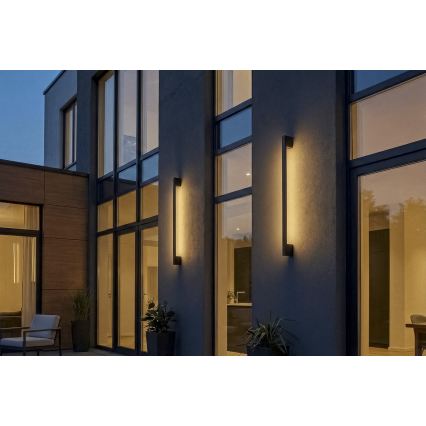 Aplică LED de exterior YALTE, 12W, 230V, 3000/4000/6500K, 123 cm, IP54, negru
