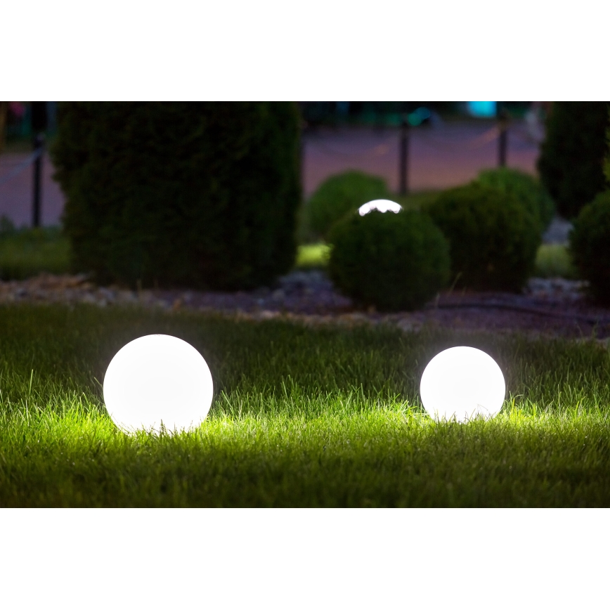 Lampă de exterior STONO, 1x E27, 15 W, 230 V, diametru 20 cm, IP65, albă