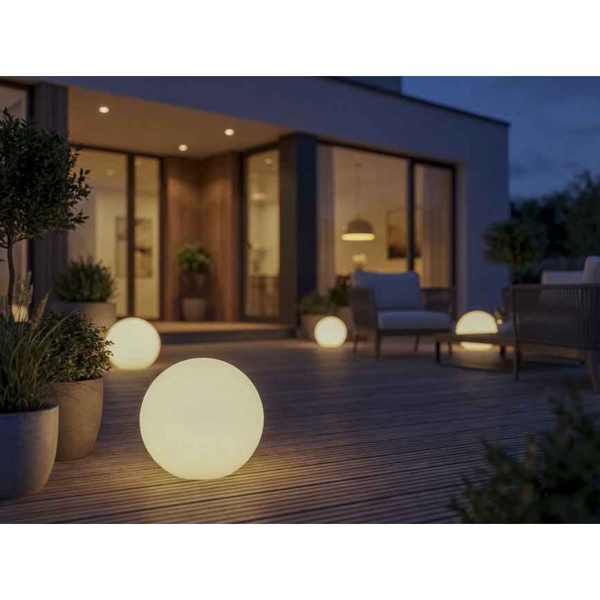 Lampă de exterior STONO, 1x E27, 20 W, 230 V, Ø 30 cm, IP65, albă