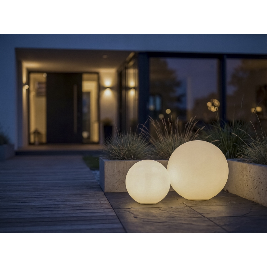 Lampă de exterior STONO, 1x E27, 20 W, 230 V, Ø 30 cm, IP65, albă