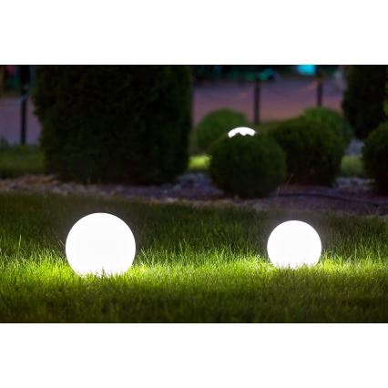 Lampă de exterior STONO, 1x E27, 20 W, 230 V, Ø 30 cm, IP65, albă