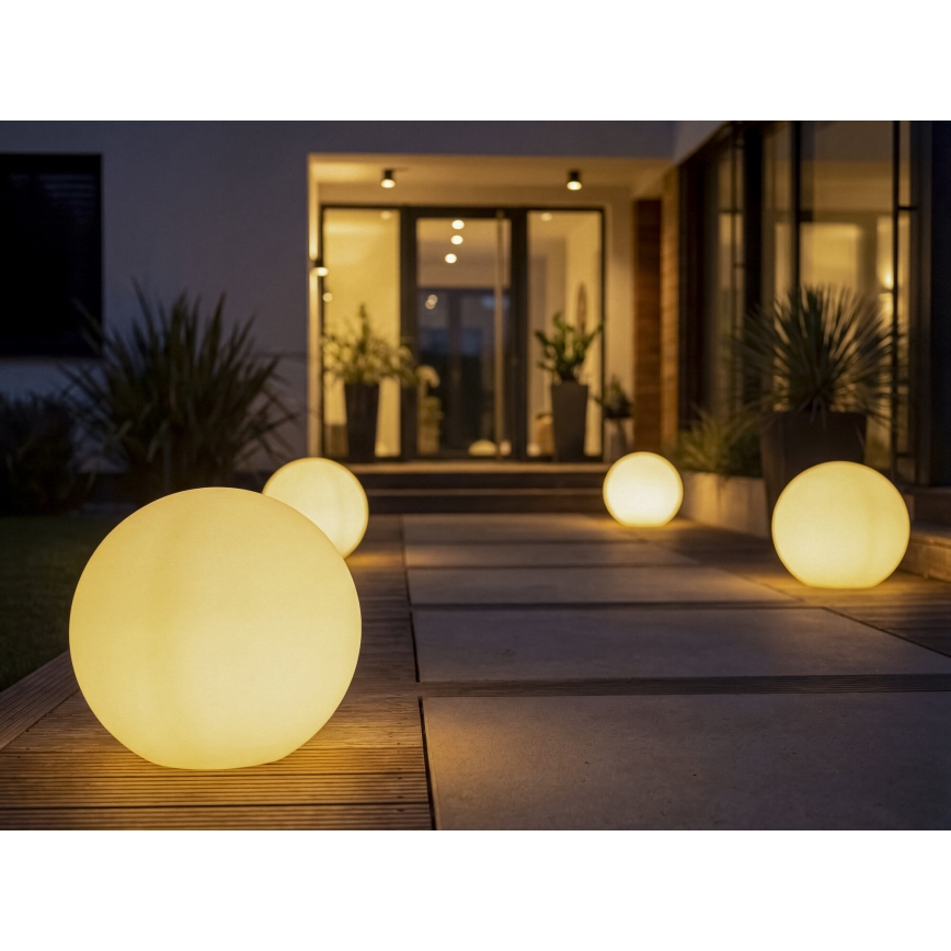 Lampă de exterior STONO 1xE27/20W/230V, diametru 40 cm, IP65, albă