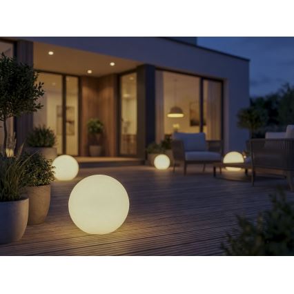 Lampă de exterior STONO, 1 x E27, 20W, 230V, Ø 50 cm, IP65, albă