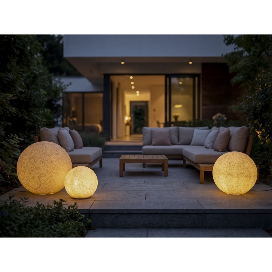 Lampă de exterior STONO 1xE27/20W/230V, diametru 30 cm, IP65, bej