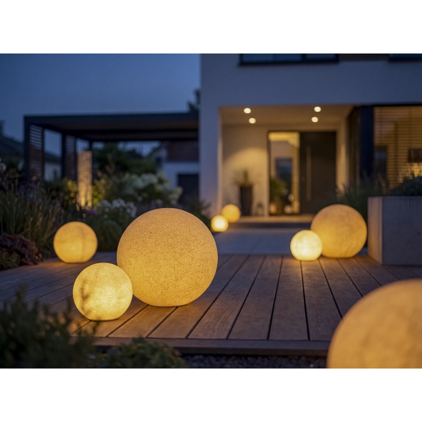 Lampă de exterior STONO, 1 x E27, 20 W, 230 V, Ø 40 cm, IP65, bej