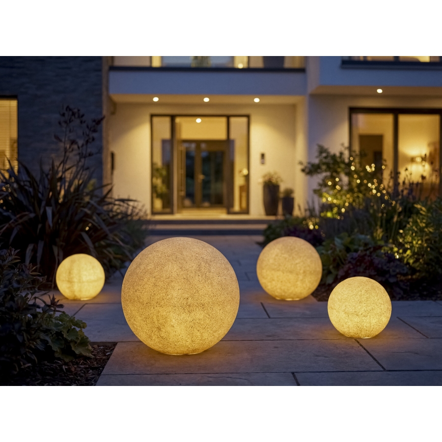 Lampă de exterior STONO, Ø 50 cm, 1x E27/20W/230V, IP65, bej