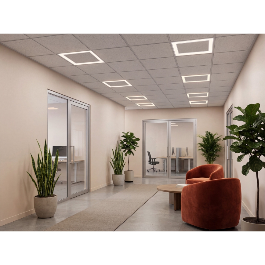 Cadru LED pentru plafon casetat AVAR, 32W, 230V, 3000/4000/6000K, 60x60 cm, UGR19