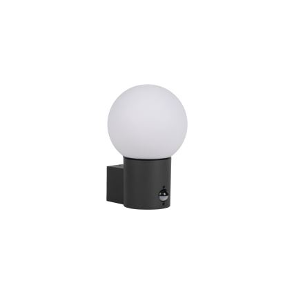 Lampă de perete pentru exterior cu senzor de mișcare și de crepuscul STONO 1xE27/15W/230V IP65 antracit