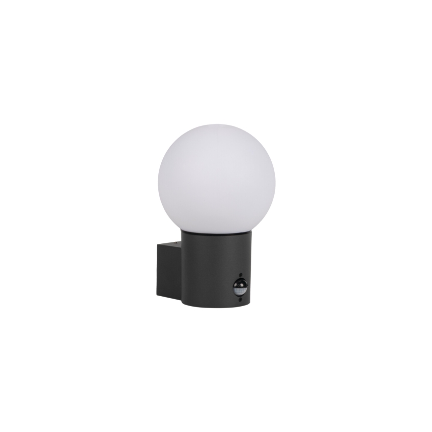 Lampă de perete pentru exterior cu senzor de mișcare și de crepuscul STONO 1xE27/15W/230V IP65 antracit