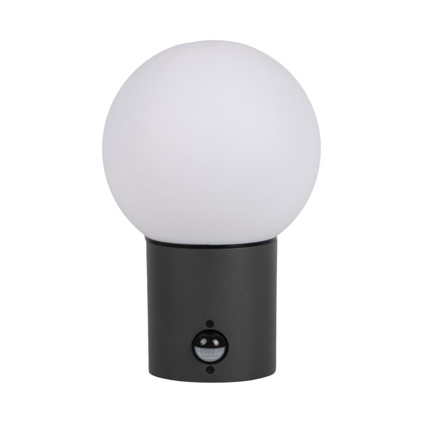 Lampă de perete pentru exterior cu senzor de mișcare și de crepuscul STONO 1xE27/15W/230V IP65 antracit