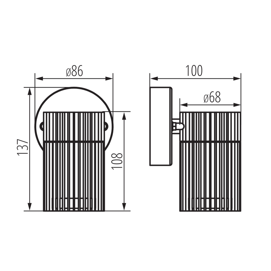 Aplică de perete pentru exterior tip spot RADILO 1xGU10/11W/230V IP44, negru