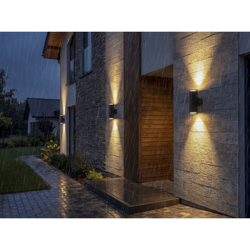 Aplica de perete pentru exterior RADILO 2xGU10/11W/230V IP44 neagră