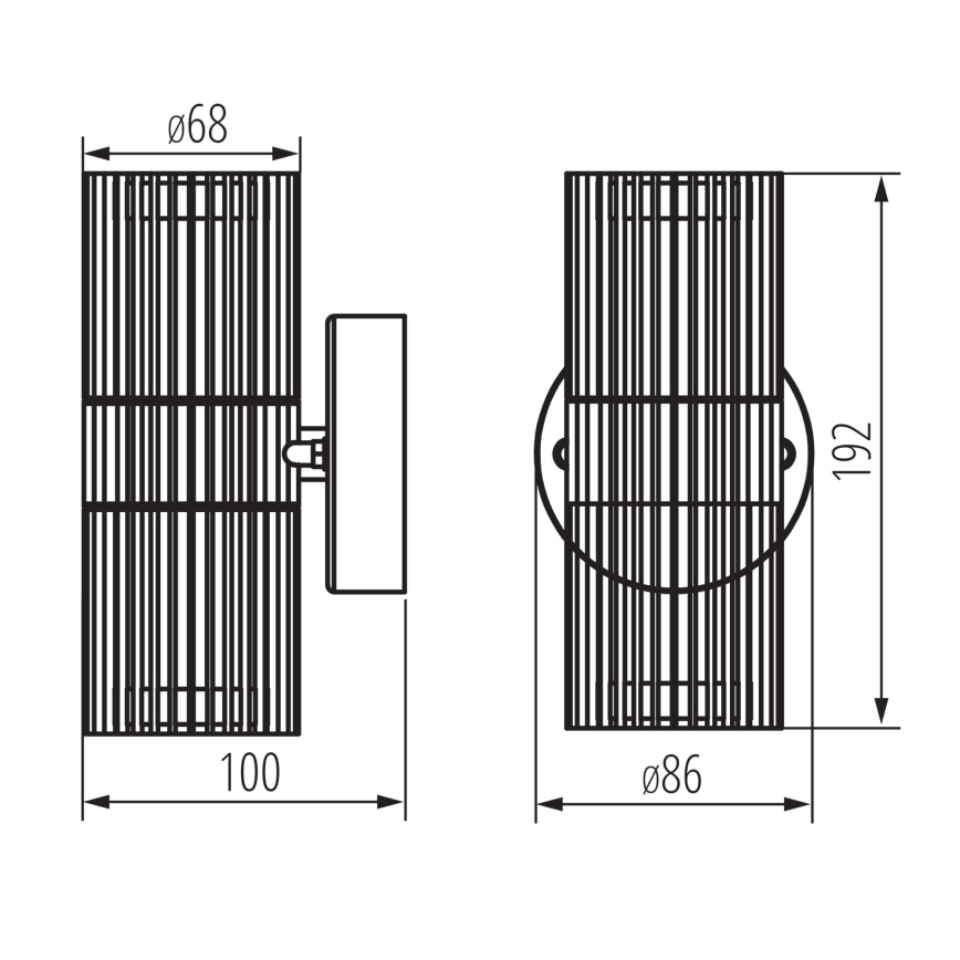 Aplica de perete pentru exterior RADILO 2xGU10/11W/230V IP44 neagră