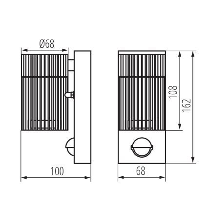 Aplică de perete pentru exterior, tip spot, cu senzor de mișcare și crepuscular RADILO, 1x GU10/11W/230V, IP44, negru