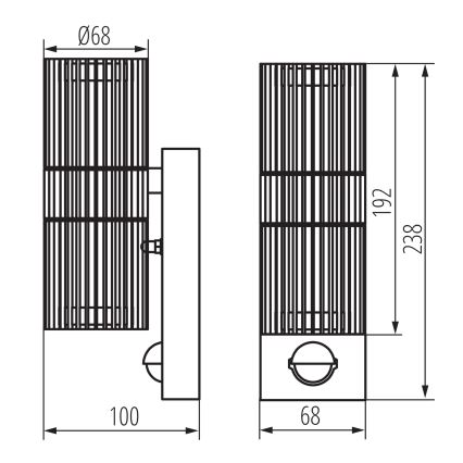 Aplica spot de perete pentru exterior cu senzor de mișcare și de crepuscul RADILO 2xGU10/11W/230V IP44 negru