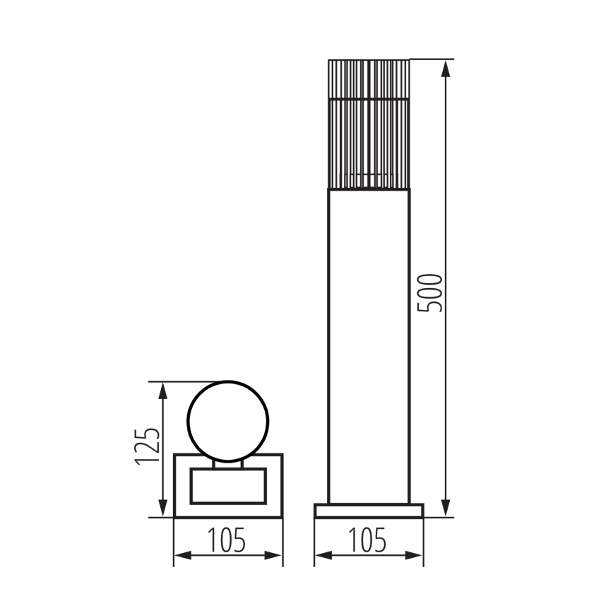 Lampă de exterior RADILO 1xGU10/11W/230V 50 cm IP44 neagră