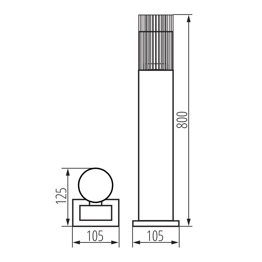 Lampă de exterior RADILO, 1x GU10/11W/230V, 80 cm, IP44, neagră