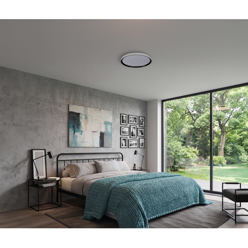 Plafonieră LED dimmabilă LIXAN LED/47W/230V 3000-6500K Ø 38,6 cm alb/negru + telecomandă