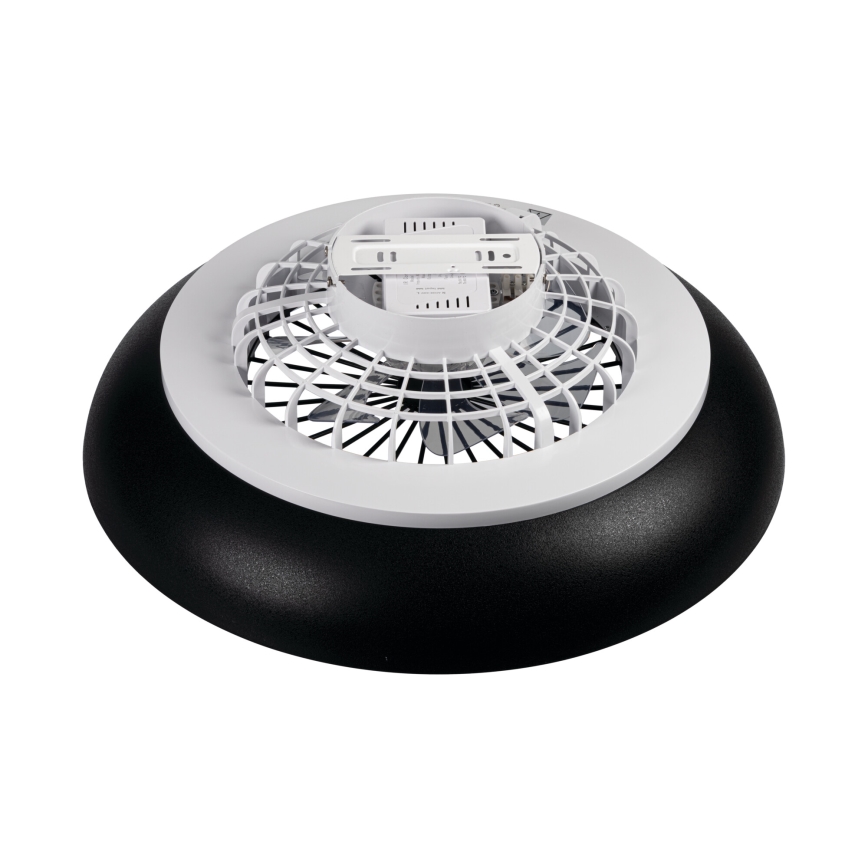 PLAVE PAN Plafonieră LED RGBW reglabilă cu ventilator, 48 W / 230 V, 3000–6500K, Ø 60 cm, neagră + telecomandă