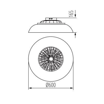 PLAVE PAN Plafonieră LED RGBW reglabilă cu ventilator, 48 W / 230 V, 3000–6500K, Ø 60 cm, neagră + telecomandă