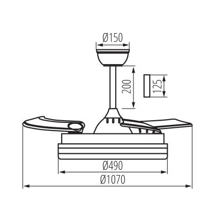PLAVE Plafonieră LED cu ventilator, dimabilă, 36W, 230V, 3000–6500K, argintiu/alb + telecomandă