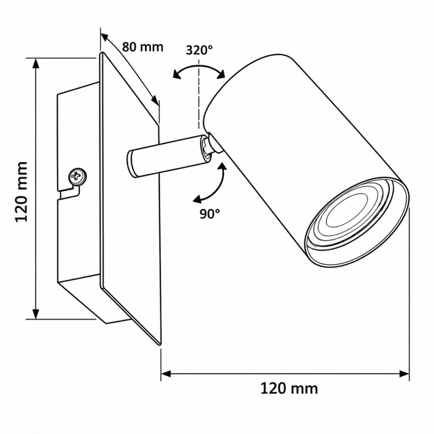 Aplica spot de perete EVALO 1xGU10/10W/230V bej/auriu