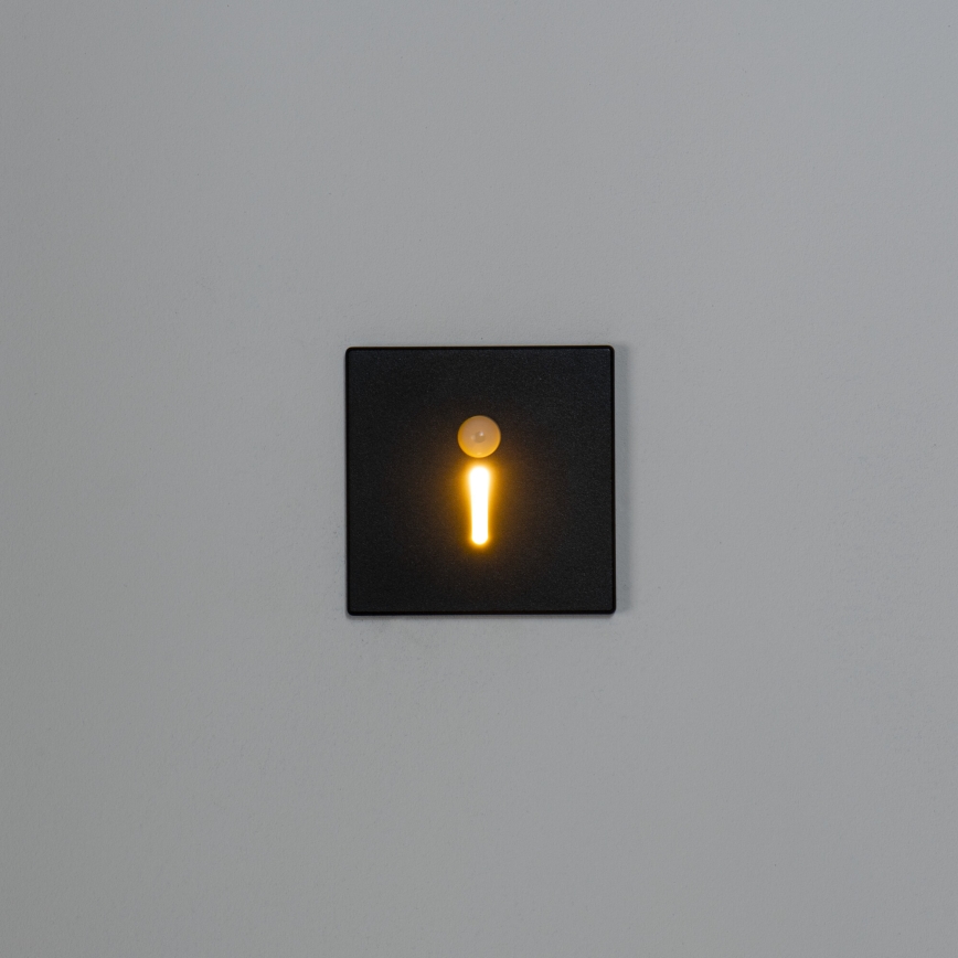 Corp de iluminat LED pentru scări cu senzor de mișcare și de amurg MAGNIK LED/1,7W/230V 2700/3300/3900/4600/5700K negru pătrat