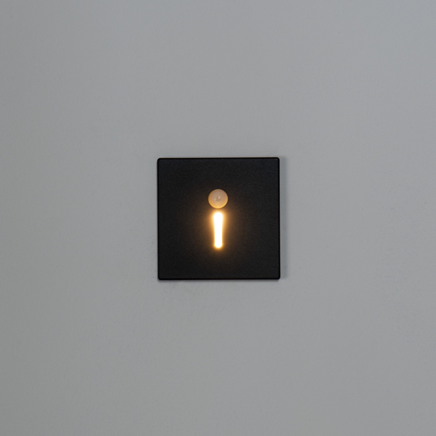 Corp de iluminat LED pentru scări cu senzor de mișcare și de amurg MAGNIK LED/1,7W/230V 2700/3300/3900/4600/5700K negru pătrat