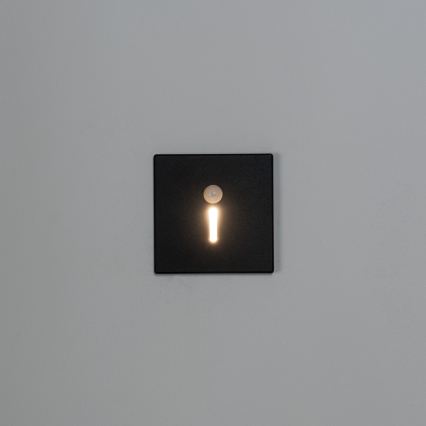 Corp de iluminat LED pentru scări cu senzor de mișcare și de amurg MAGNIK LED/1,7W/230V 2700/3300/3900/4600/5700K negru pătrat