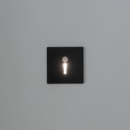 Corp de iluminat LED pentru scări cu senzor de mișcare și de amurg MAGNIK LED/1,7W/230V 2700/3300/3900/4600/5700K negru pătrat