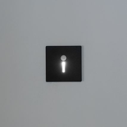 Corp de iluminat LED pentru scări cu senzor de mișcare și de amurg MAGNIK LED/1,7W/230V 2700/3300/3900/4600/5700K negru pătrat