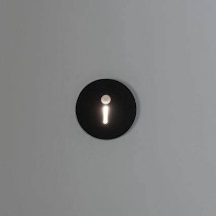 Corp de iluminat LED pentru scări cu senzor de mișcare și de amurg MAGNIK LED/1,7W/230V 2700/3300/3900/4600/5700K negru rotund