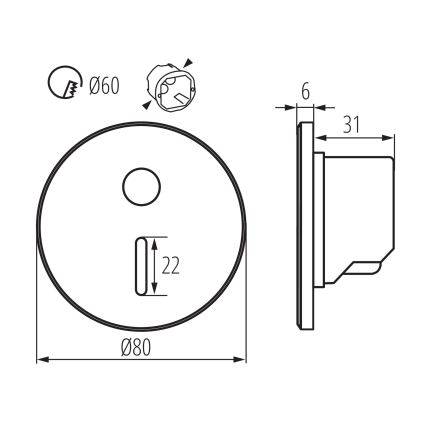 Corp de iluminat LED pentru scări cu senzor de mișcare și de amurg MAGNIK LED/1,7W/230V 2700/3300/3900/4600/5700K negru rotund