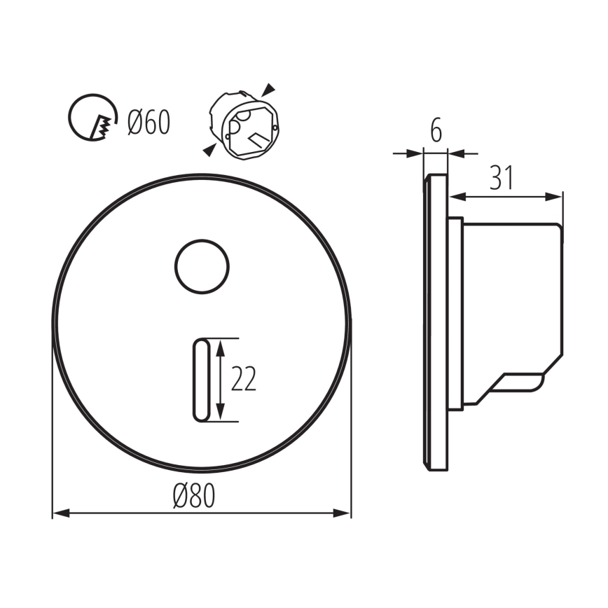 Corp de iluminat LED pentru scări cu senzor de mișcare și de amurg MAGNIK LED/1,7W/230V 2700/3300/3900/4600/5700K negru rotund
