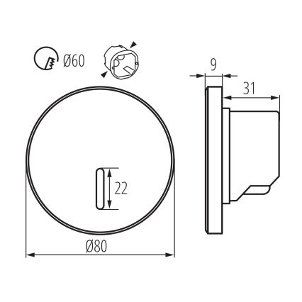 Lampă LED pentru scări MAGNIK LED/1,7W/230V 2700/3300/3900/4600/5700K albă rotundă