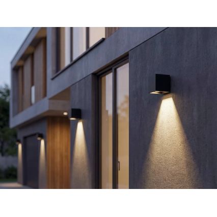 REKA Lampă LED solară de perete cu senzor, 3 W, 3,7 V, 1800 mAh, 3000/4000/6500K, IP65, negru