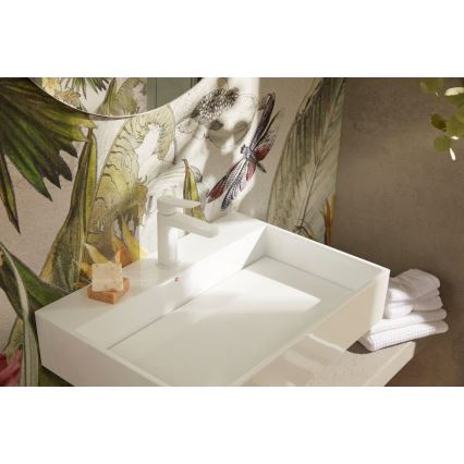KFA Armatura 4522-815-44 - Baterie pentru lavoar MALAGA 15,9 cm, albă, cu ventil de scurgere click-clack