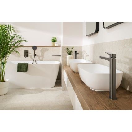 KFA Armatura 4522-815-61 - Baterie pentru lavoar cu ventil pop-up MALAGA 15,9 cm, gri metalizat