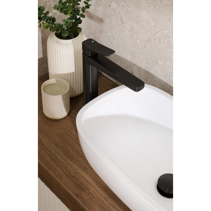 KFA Armatura 4522-825-81 - Baterie pentru lavoar cu ventil pop-up MALAGA, 17 cm, neagră