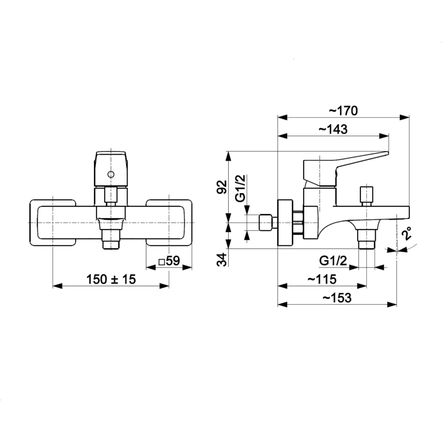 KFA Armatura 4524-010-61 - Baterie pentru cadă MALAGA gri metalizat