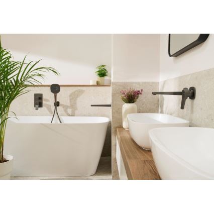 Baterie pentru lavoar, montaj încastrat KFA Armatura 4529-810-61 MALAGA, gri metalizat