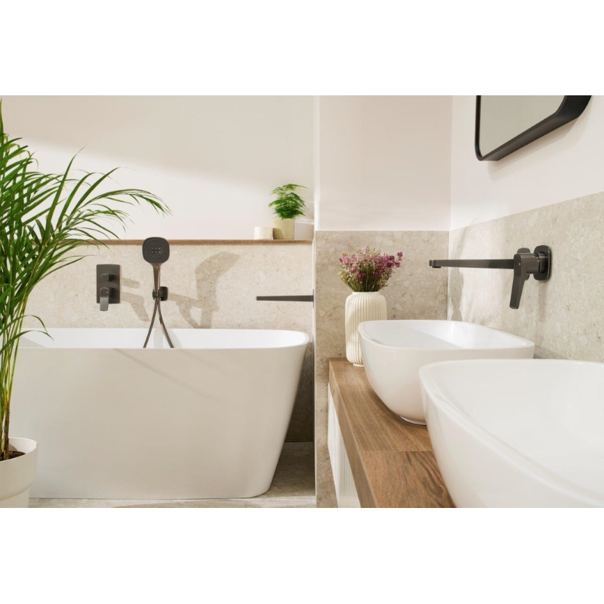 Baterie pentru lavoar, montaj încastrat KFA Armatura 4529-810-61 MALAGA, gri metalizat