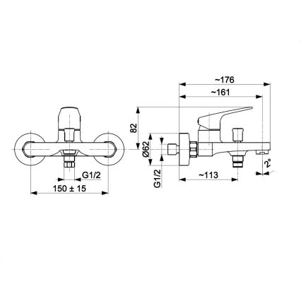 KFA Armatura 5554-010-81 - Baterie de cadă OTAVA negru mat