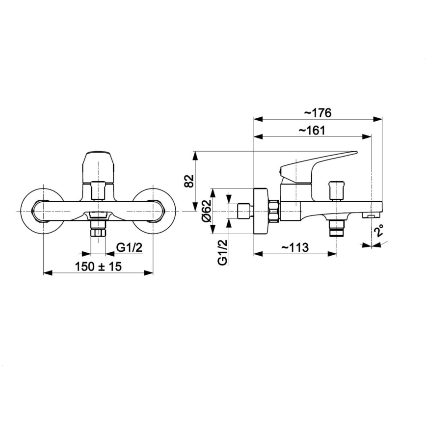 KFA Armatura 5554-010-81 - Baterie de cadă OTAVA negru mat