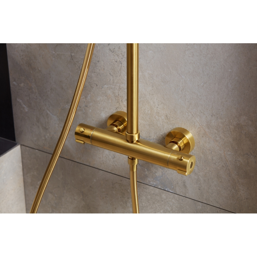 KFA Armatura 5736-920-31 - Set de duș cu baterie termostatică MOZA, finisaj auriu mat