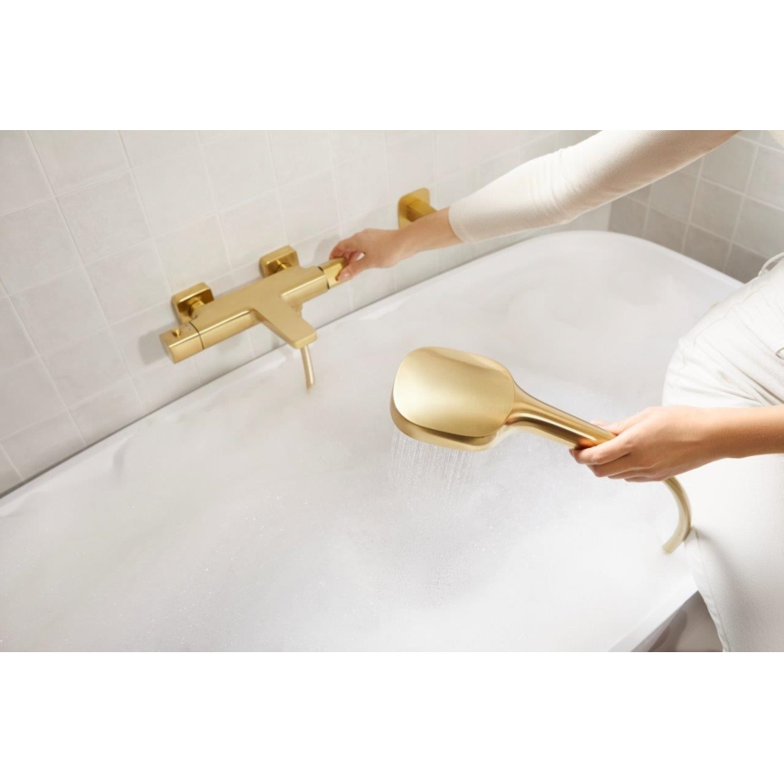 KFA Armatura 5756-910-31 - Set de duș MALAGA cu baterie termostatică, auriu periat