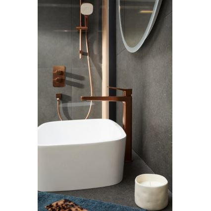 KFA Armatura 5759-301-34 - Set de duș MALAGA cu baterie termostatică încastrată, aur roz