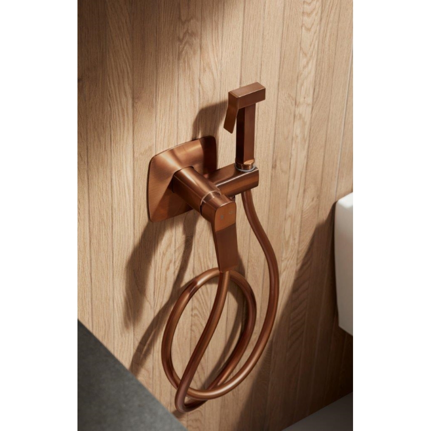 KFA Armatura 4529-512-34 - Baterie bideu MALAGA pentru montaj încastrat, cu duș, finisaj aur roz