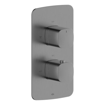 KFA Armatura MALAGA 5759-001-61 - Baterie de duș termostatică pentru montaj încastrat, gri metalizat